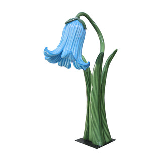 Flower In Metal Plate (Light Blue)