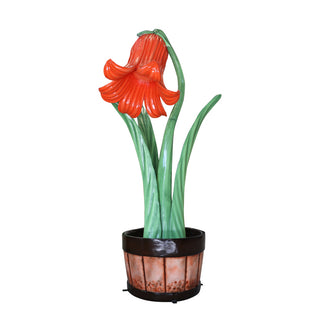 FLOWER IN PLANTER (RED)