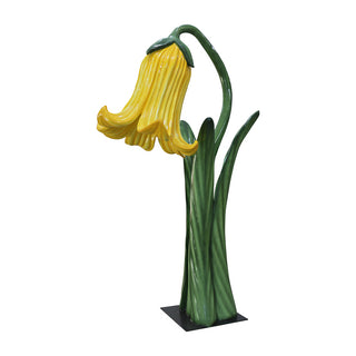 Flower In Metal Plate (Yellow)