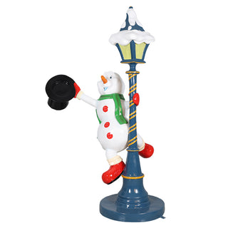 Snowman On A Light Post