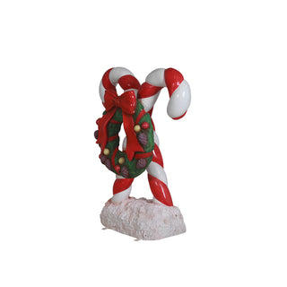 Candy Cane With Wreath 40"