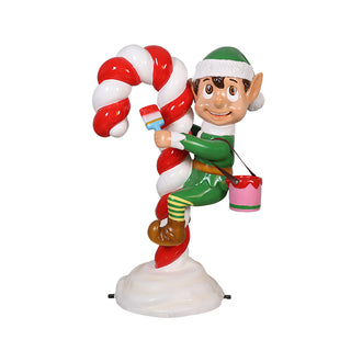 Santa Elf On Candy Cane (green