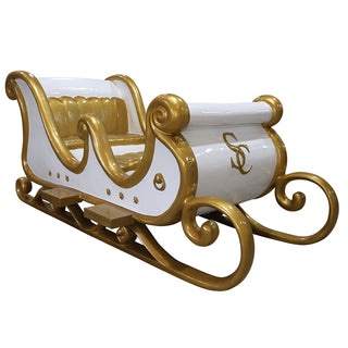 SANTA SLEIGH 4 SEATER (WHITE/GOLD)